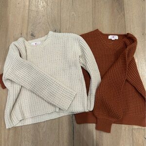 Pair of Fall knit sweaters